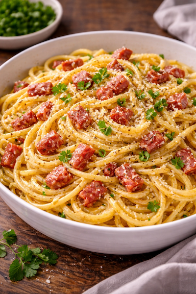 Pates carbonara facile (sans crème)