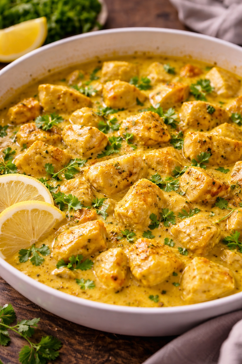 poulet curry rapide prêt en 20 mn avec sauce crémeuse